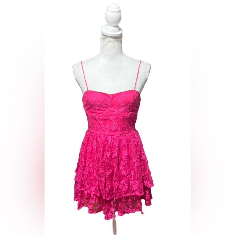 Lovers and Friends jia lace pink mini dress